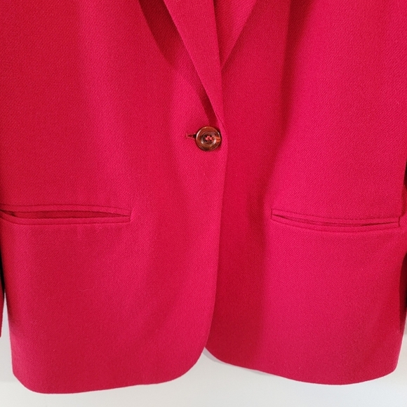 VTG SAG HARBOR 100% Wool Women's Blazer Sz 12 Single Breasted Office Career - Picture 4 of 12